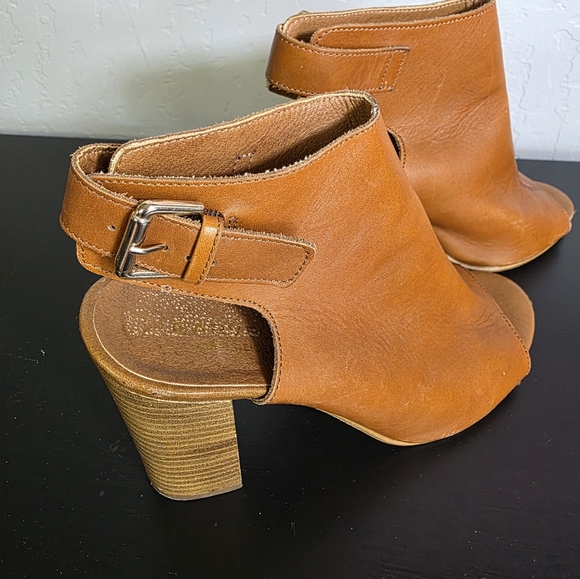 Carvela Kurt Geiger Chic Tan Leather Open-Toe Ankle Heels Size 36 - Picture 5 of 10